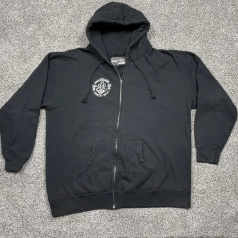 Fuct Hoodie Mens XL Black Full Zip Anti War Skull Graphic 2009 Streetwear USA